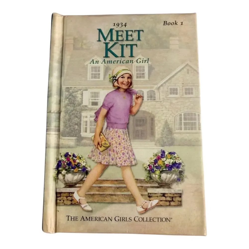 American Girl Kit Doll Mini Cloth Body Meet Outfit Barrette Skirt Shoes Book Bag